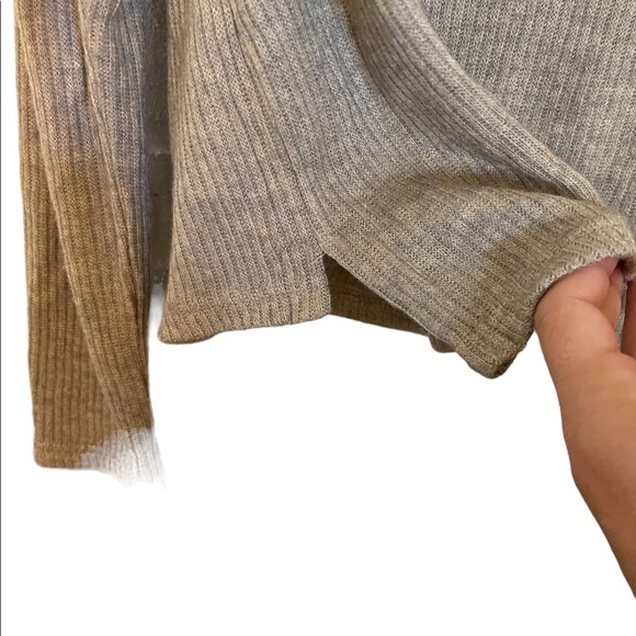 Women’s Very J Ribbed Oatmeal Colored Cowl Neck Sweater, Size Medium - Picture 3 of 5